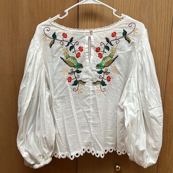 Farm Rio Pitanga Embroidered Peasant Blouse Size XL - Picture 6 of 12